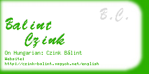 balint czink business card